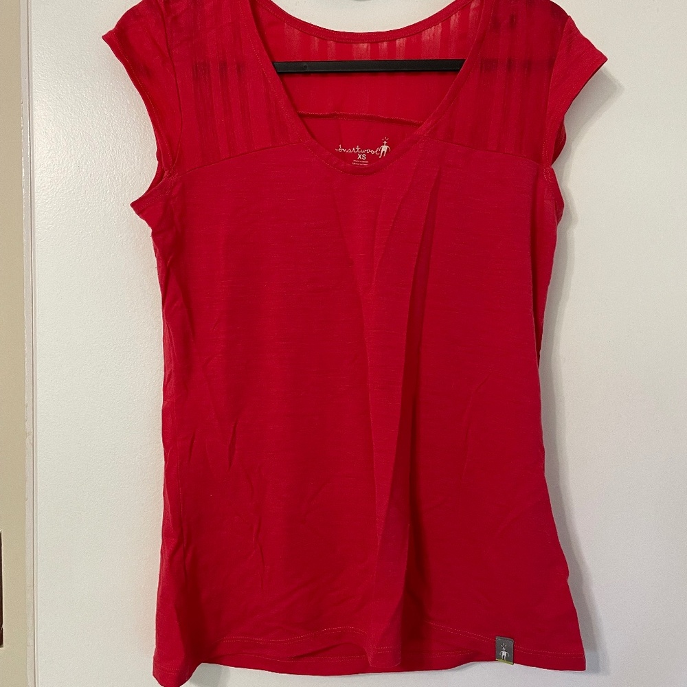 Smartwool Red/Pink Short Sleeve XS